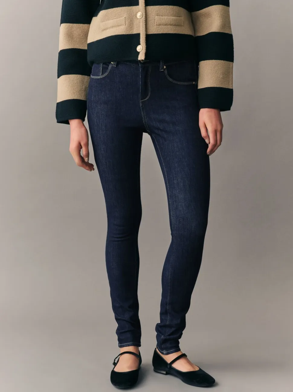Blauw met wassing - Skinny jeans met 360° stretch