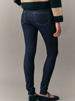 Blauw met wassing - Skinny jeans met 360° stretch