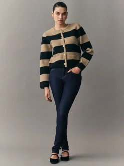 Blauw met wassing - Skinny jeans met 360° stretch
