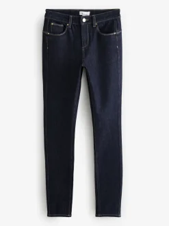 Blauw met wassing - Skinny jeans met 360° stretch