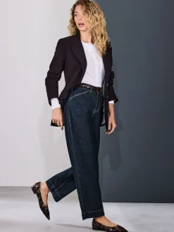 Blauw met wassing - Wide Leg Barrel Denim Jeans