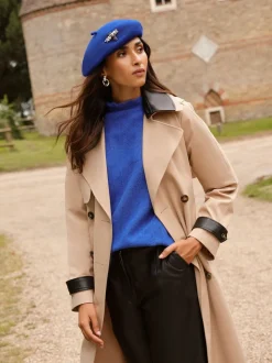 Blauw versierd - Love & Roses Beret Hat