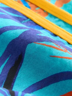 Blauwe print - Sportshort met contrasterende Streep