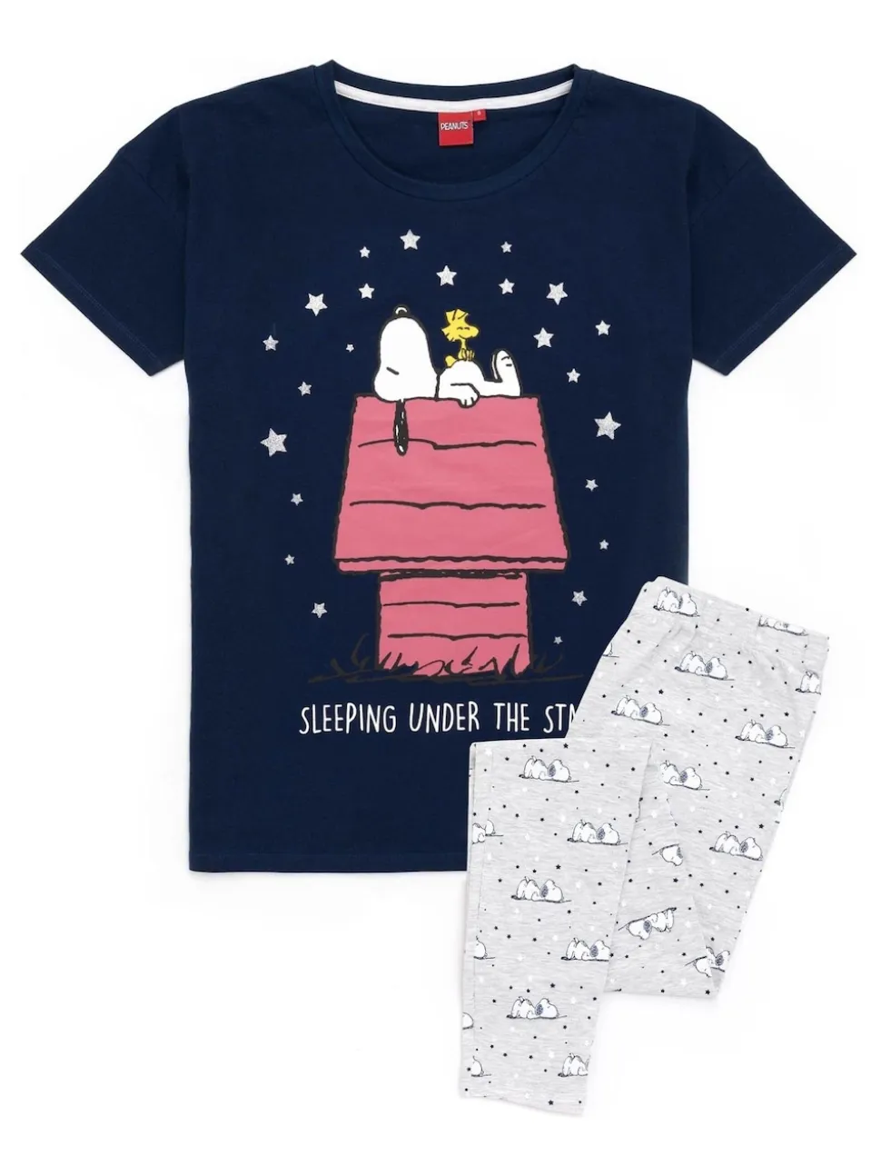 Blauwe Snoopy - Vanilla Underground Snoopy Korte Broek Pyjama's Set