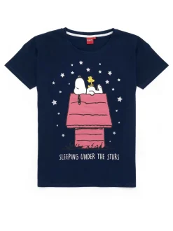 Blauwe Snoopy - Vanilla Underground Snoopy Korte Broek Pyjama's Set