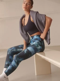 Blauwe verfPrint - Power Active sportlegging