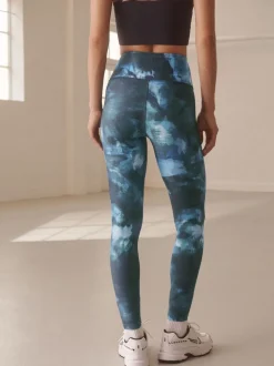 Blauwe verfPrint - Power Active sportlegging
