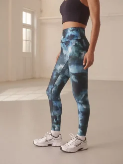 Blauwe verfPrint - Power Active sportlegging