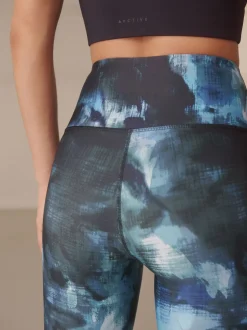 Blauwe verfPrint - Power Active sportlegging