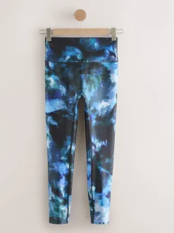 Blauwe verfPrint - Power Active sportlegging