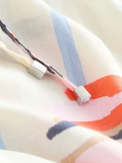 Blauw/ecru - Short met linnen
