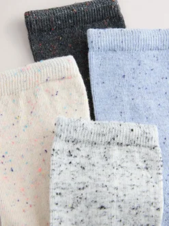 Blauw/grijs - Set van 4 paar sokken met kussenzool