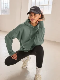 Blauwgroen - Active Longline Overhead Hoodie met superzacht naaddetail en zakken