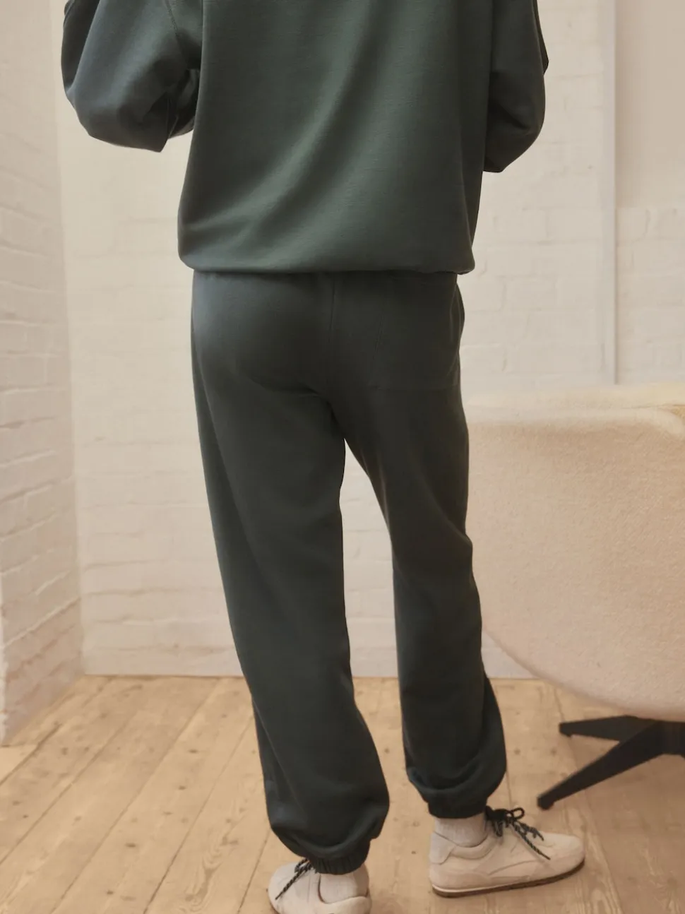 Blauwgroen - Joggingbroek met banden