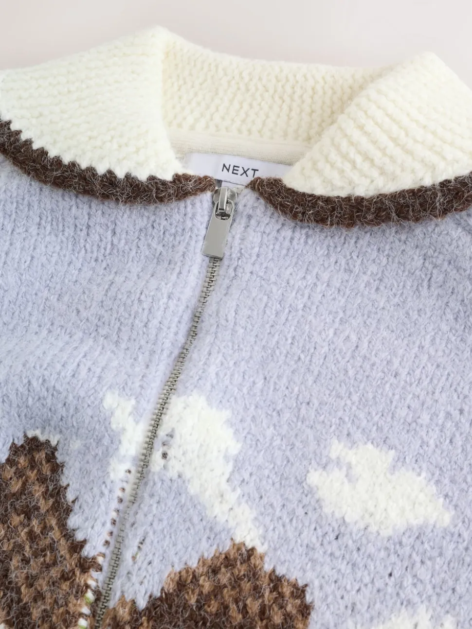 Blauw/Groen - Landscape Scene Zip Cardigan