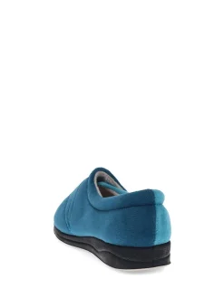 Blauwgroen - Pavers - Damespantoffels met klittenbandsluiting en ant-statische zool