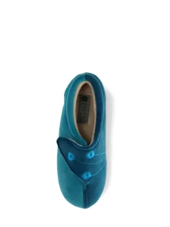 Blauwgroen - Pavers - Damespantoffels met klittenbandsluiting en ant-statische zool