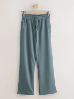 Blauwgroen - Slinky Supersoft Tie Front Wide Leg Trousers