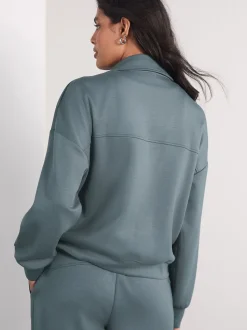 Blauwgroen - Slinky Supersoft Utility Funnel Neck Jacket