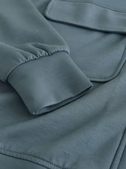 Blauwgroen - Slinky Supersoft Utility Funnel Neck Jacket