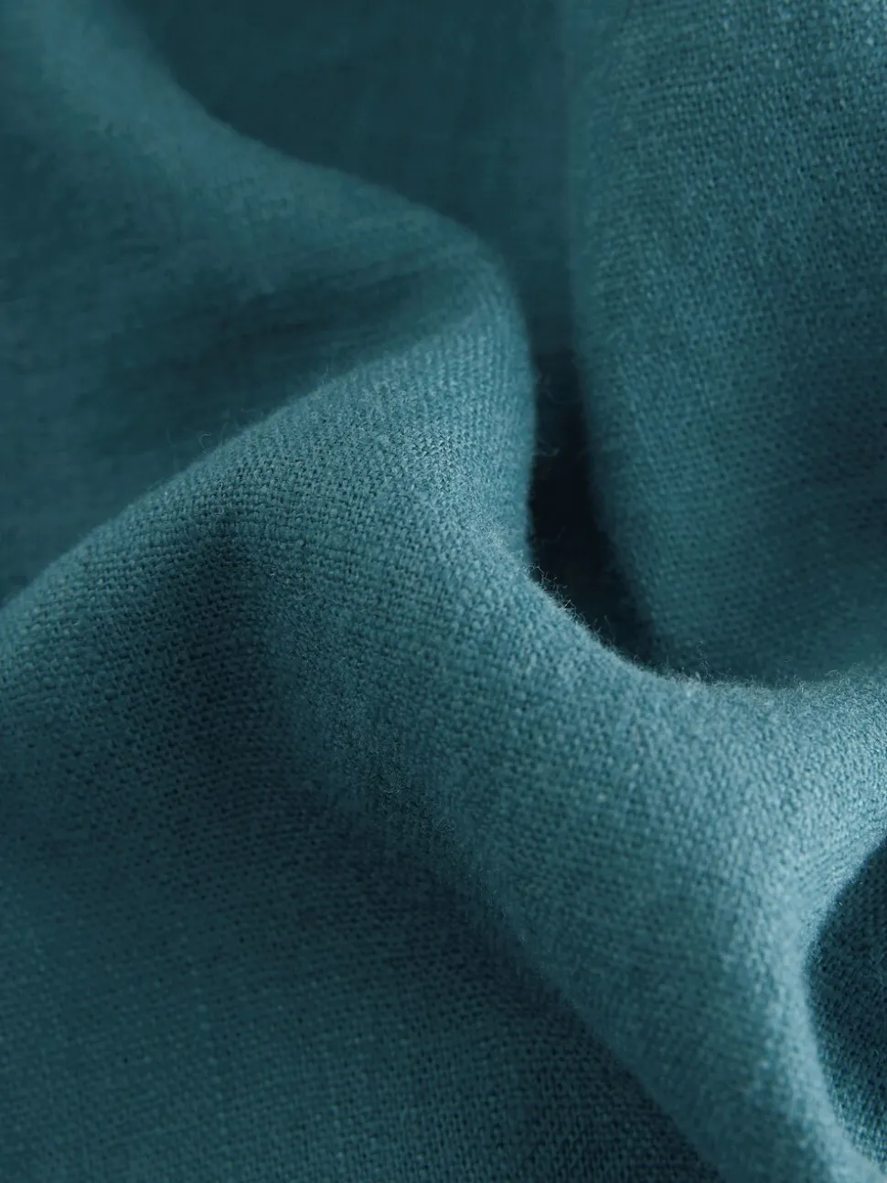 Blauwgroen - Smart Front Linen Blend Wide Leg Trousers
