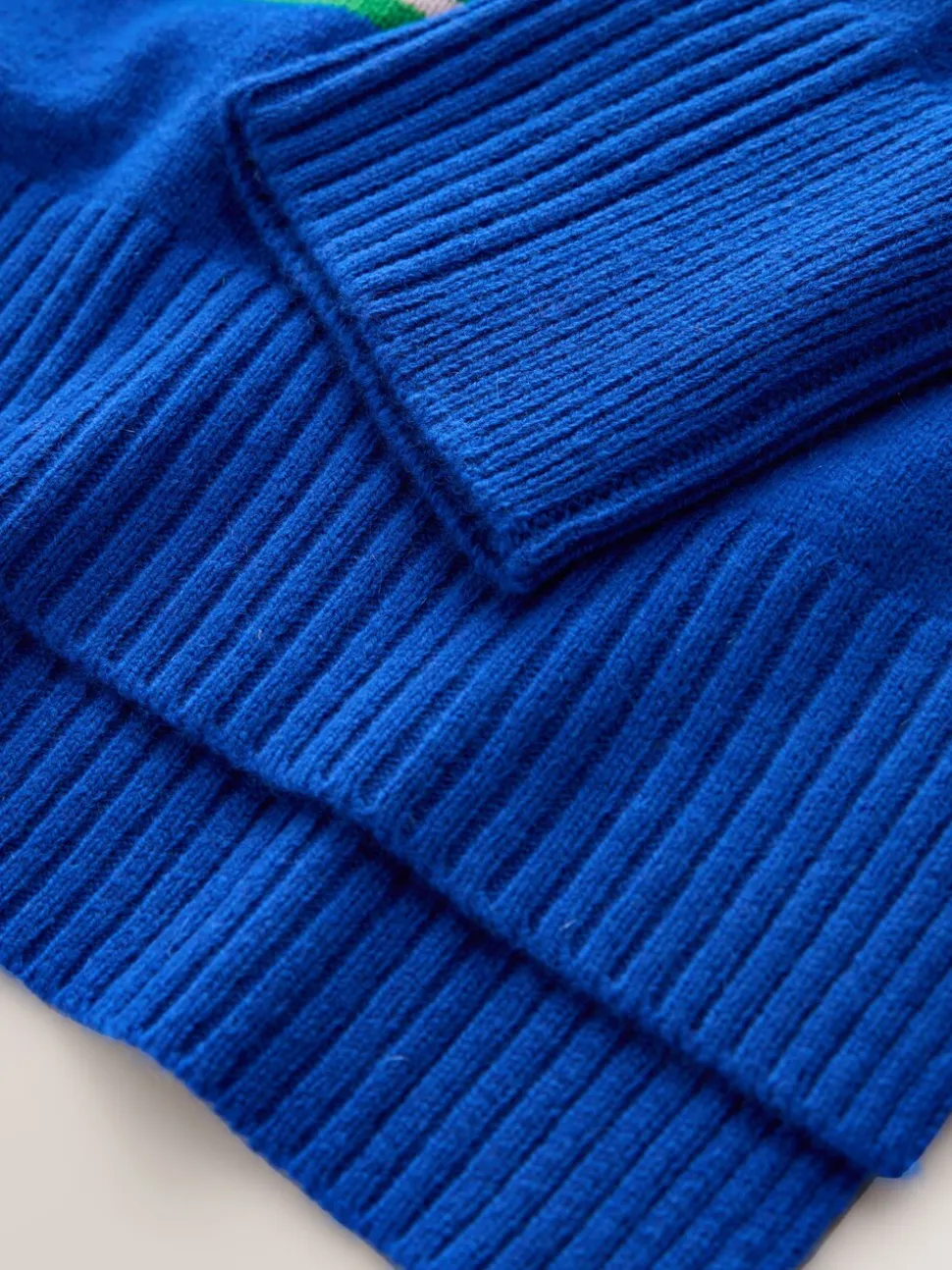Blauw/groen gestreept - 100% merinowol N. Premium Rolkraag Trui