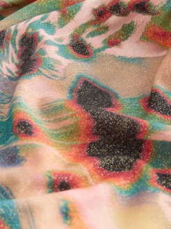 Blauwgroen/Roze Lurex Animal - F-K ondersteunend badpak met beugel