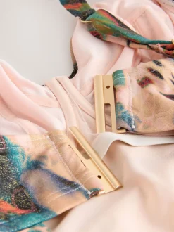Blauwgroen/Roze Lurex Animal - F-K ondersteunend badpak met beugel