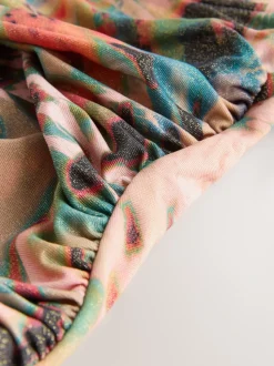 Blauwgroen/Roze Lurex Animal - F-K ondersteunend badpak met beugel