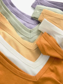 Blauw/mauve/pastelgroen - Verpakking van 5 ruimvallende hemden