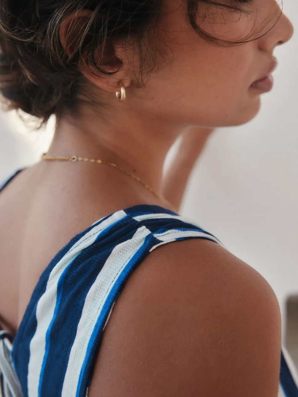 Blauw/wit - Jersey Summer Playsuit