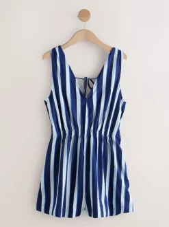 Blauw/wit - Jersey Summer Playsuit