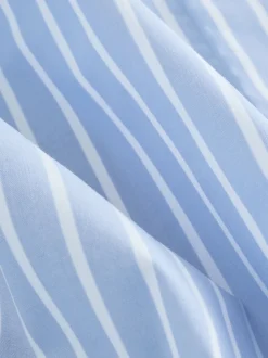 Blauw/witte streep - Fitted Stretch Essential Long Sleeve Shirt