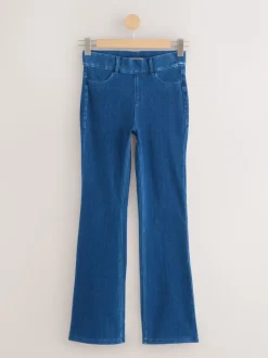 Blauw/Zwart - Set van 2 lange jersey denim bootcut leggings