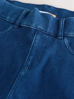 Blauw/Zwart - Set van 2 lange jersey denim bootcut leggings