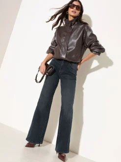 Blauw-zwart denim - Friends Like These X Lucy Mecklenburgh alledaagse jeans met wijde pijpen
