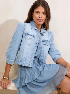 Bleach wash - Lipsy - Denim jack met kraag en armbandmouwen