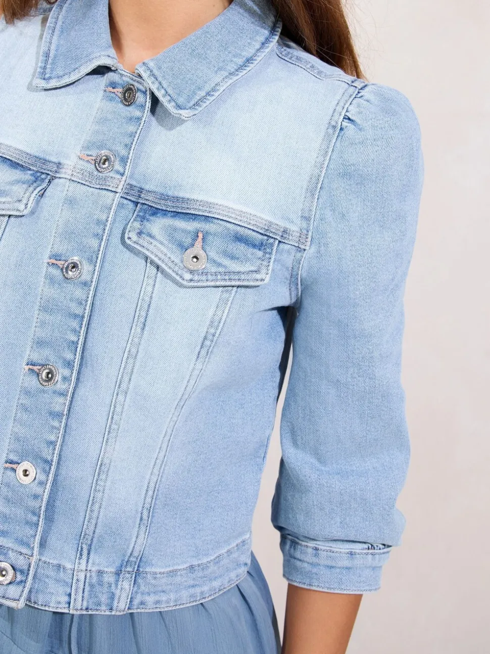 Bleach wash - Lipsy - Denim jack met kraag en armbandmouwen