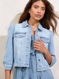Bleach wash - Lipsy - Denim jack met kraag en armbandmouwen