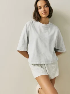 Blue/Grey/Pink Floral - Korte pyjamaset 3 stuks