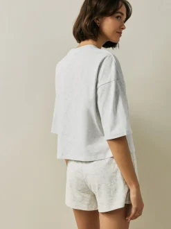 Blue/Grey/Pink Floral - Korte pyjamaset 3 stuks