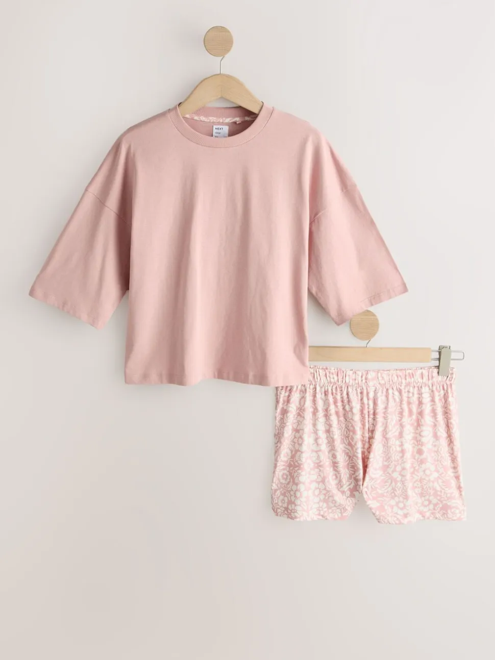 Blue/Grey/Pink Floral - Korte pyjamaset 3 stuks