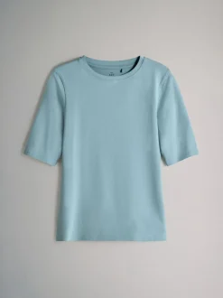 Blue/Light Blue/Cream/White - The Set 4 Pack Crew Neck Half Sleeve T-Shirts