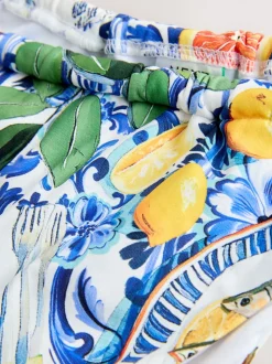 Blue/White Porcelain Sardine Print - Bikinibroekjes