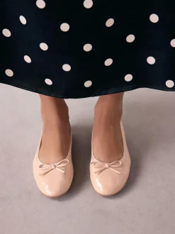 Blush Roze lakleer - Ballerina's met ronde neus