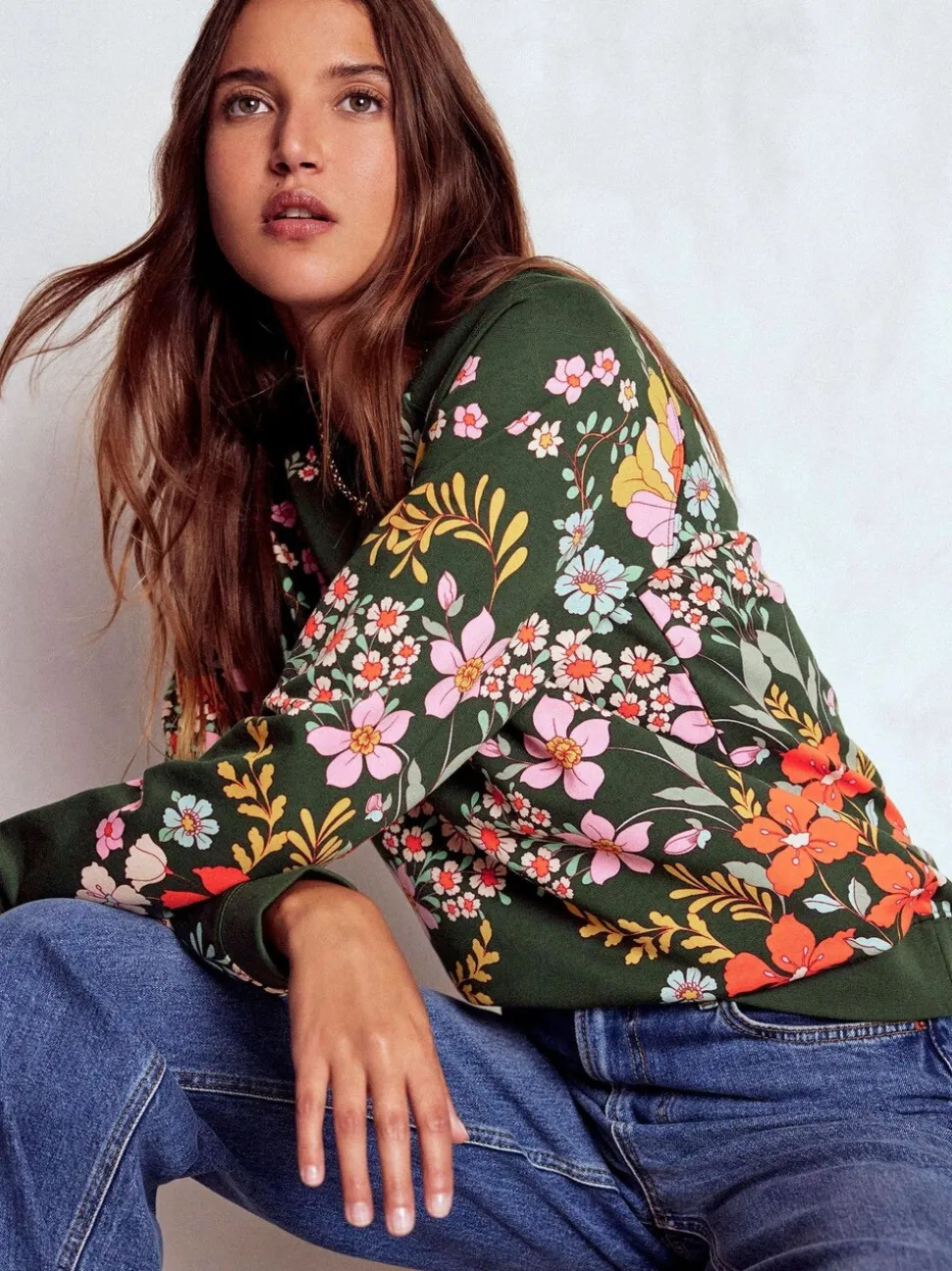 Boden - Rosa sweatshirt met print