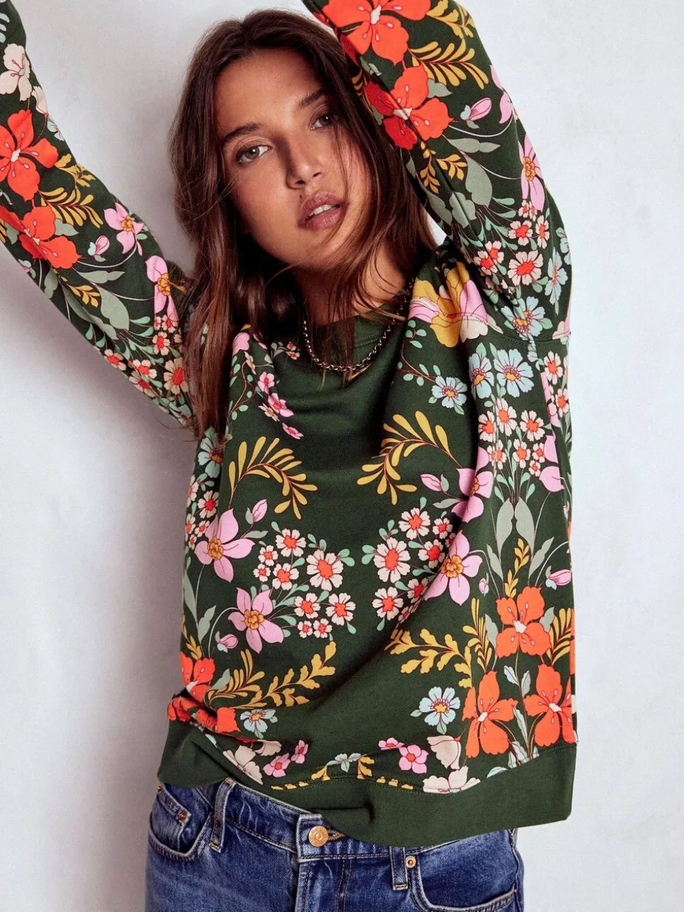 Boden - Rosa sweatshirt met print