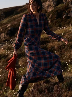 Boden Cassie Check Tea Dress