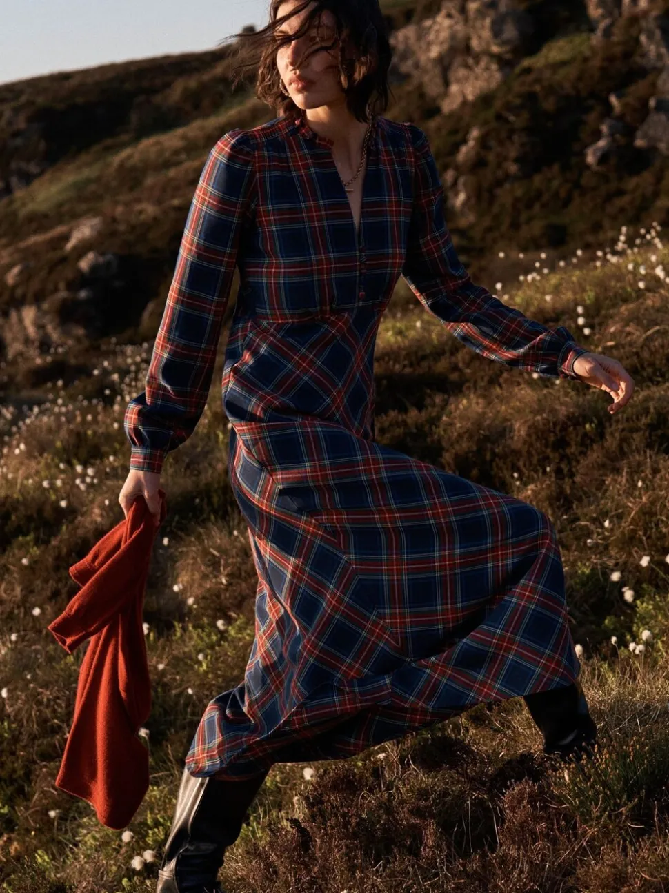 Boden Cassie Check Tea Dress