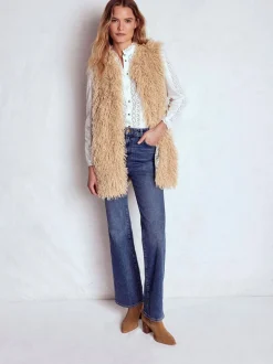 Boden Faux Fur Long Gilet